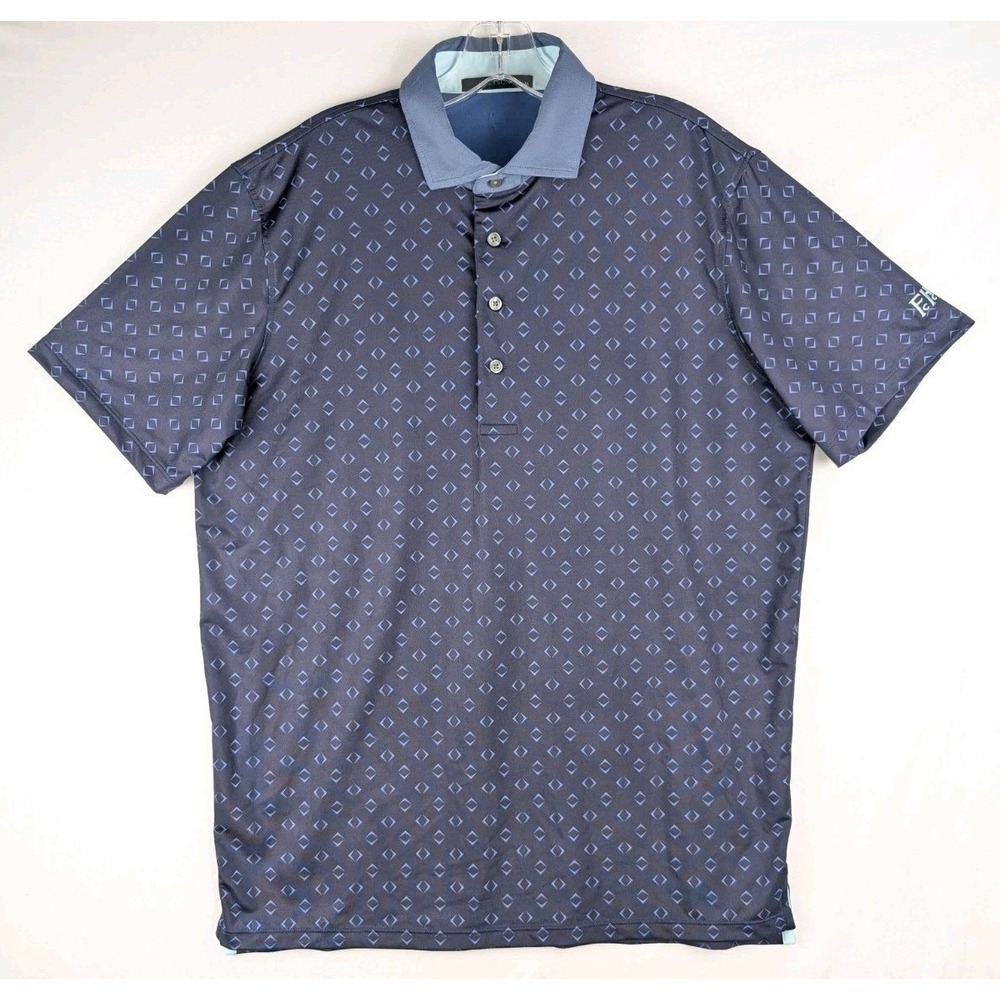 Greyson Polo Mens Medium Purple Geometric Print Short Sleeve Golf Shirt FCHC